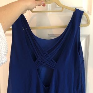 Royal blue cross cross back shift dress